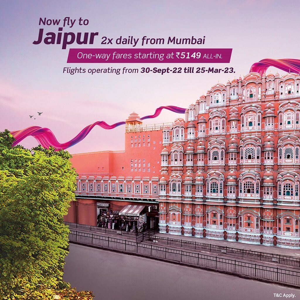 Vistara to fly between Mumbai and Jaipur twice daily from September-end